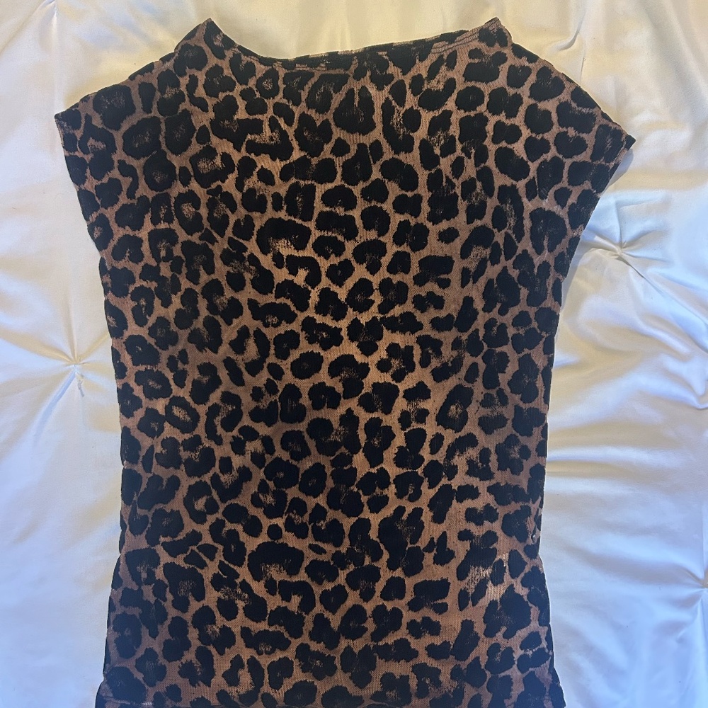Nova Top In Flock Mesh Rar Leopard - image 3